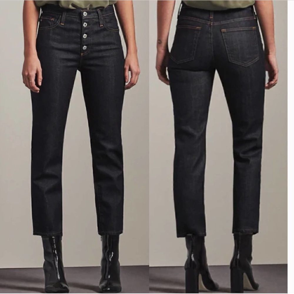 NWOT AG Adriano Goldschmied Isabelle High Rise Button Up Raw Hem Jeans